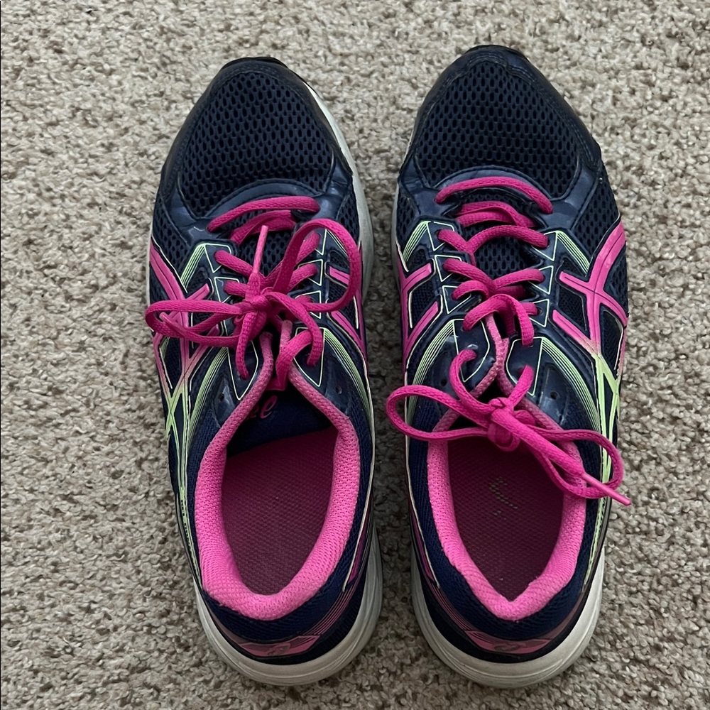 ASICS Women's Athletic Shoes - Navy, Pink, and Lime